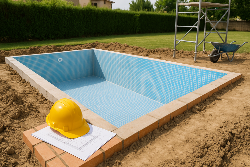 construcción de piscina